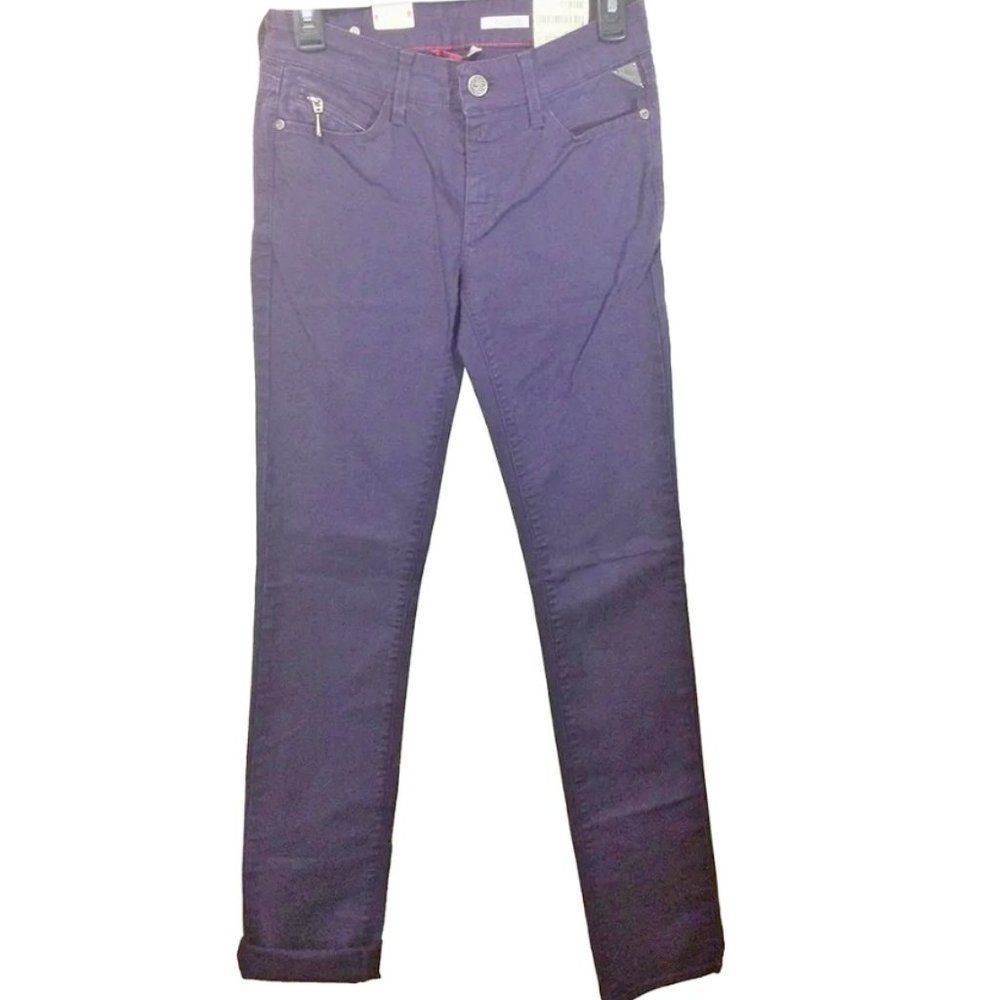 Replay women's 28 straight stretch "PAUBDUL" Paula Abdul zip chain skinny jeans